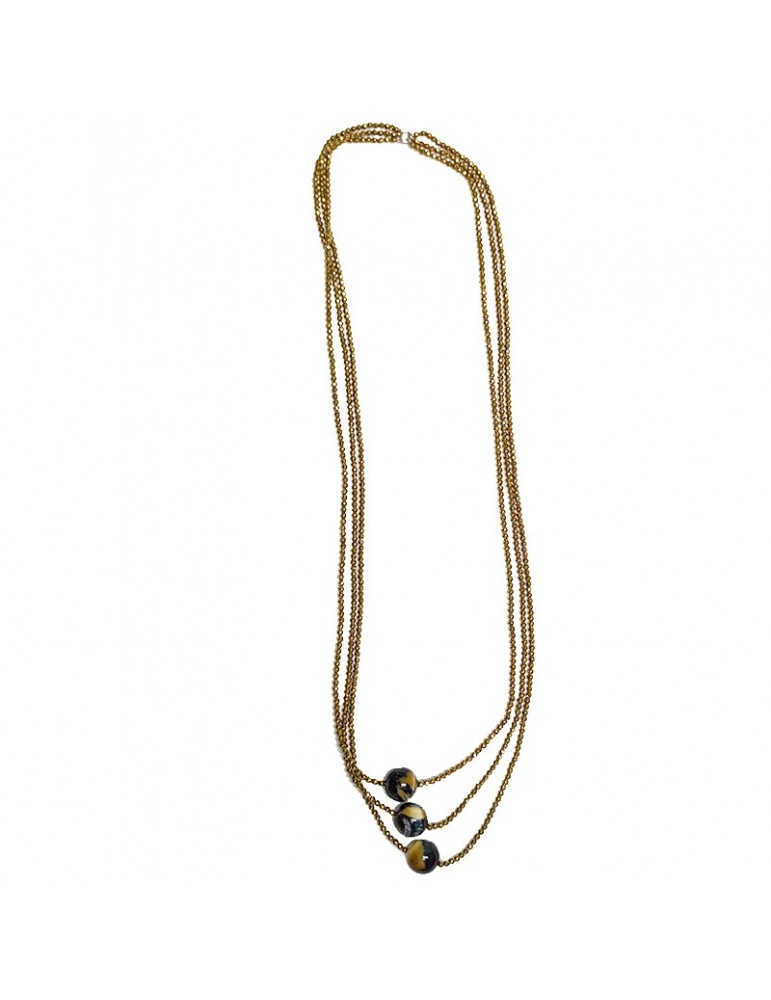 Collana Della Rovere - Lunga - Ematite Gold -Occhio di Falco-COLDR6284