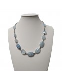 Della Rovere Necklace - in 925% Silver-Hematite-Aquamarine-COLDR10097X