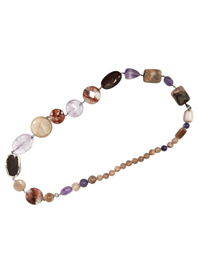 Della Rovere Necklace - Amethyst - Ferruginous Quartz - COLDR6020