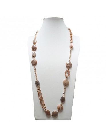 Della Rovere Necklace - Rose Gold - Agate - Moonstone - DR220