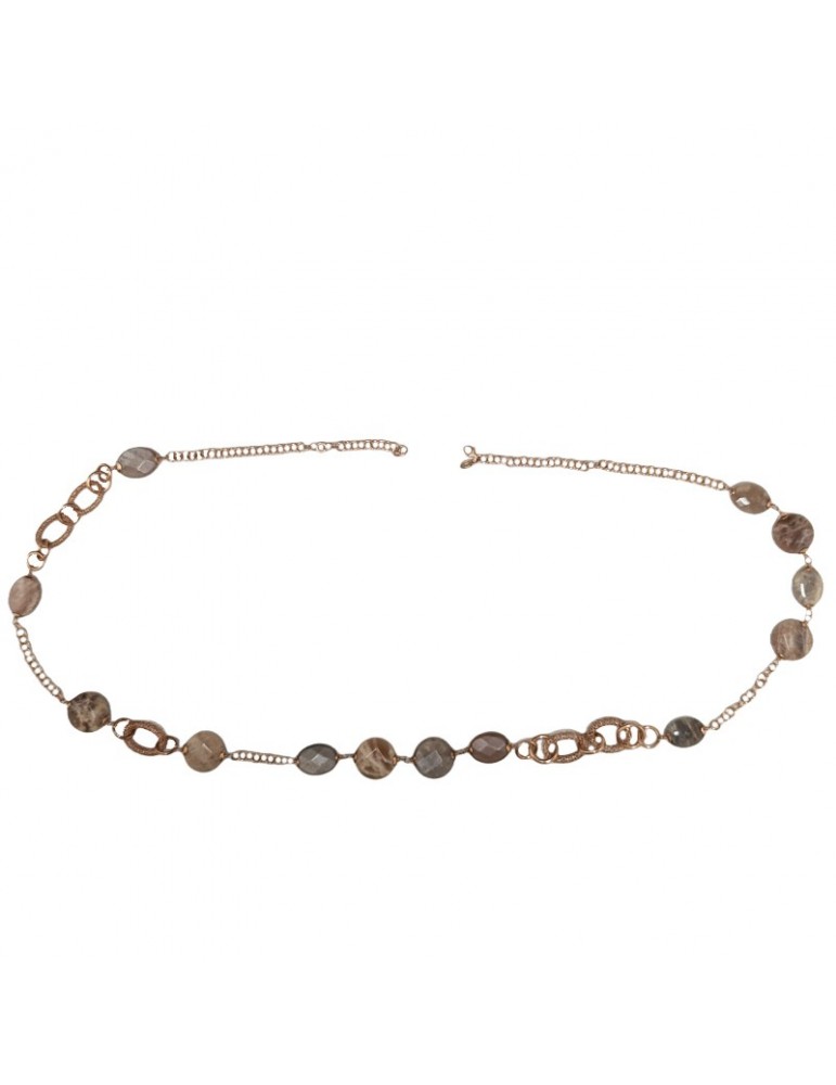 Della Rovere Necklace - Rose Gold - Agate - Moonstone - DR220
