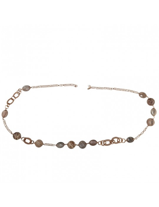 Della Rovere Necklace - Rose Gold - Agate - Moonstone - DR220