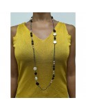 Della Rovere Necklace-Long-Baroque Pearls-Rainbow Obsidian-COLDR8399