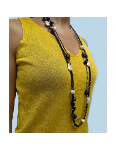 Collana Della Rovere-Lunga-Perle Barocche-Ossidiana Rainbow-COLDR8297 2