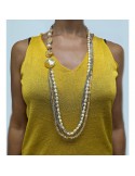 Della Rovere Necklace-Multistrand-Baroque Pearls-Citrine Quartz-COLDR7211A
