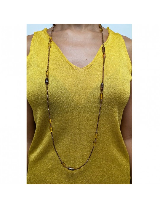 Della Rovere Necklace - Long - Bronze Hematite - Elements of Amber - COLDR7070