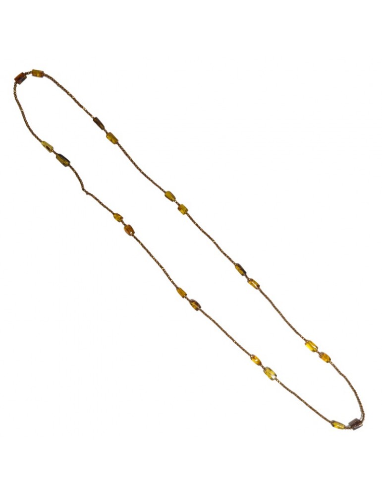 Della Rovere Necklace - Long - Bronze Hematite - Elements of Amber - COLDR7070