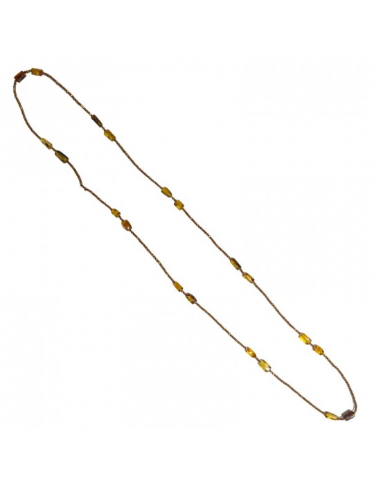 Della Rovere Necklace - Long - Bronze Hematite - Elements of Amber - COLDR7070