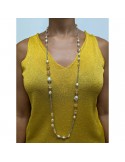Della Rovere Necklace - Long - Hematite - Baroque Pearls - COLDR7181