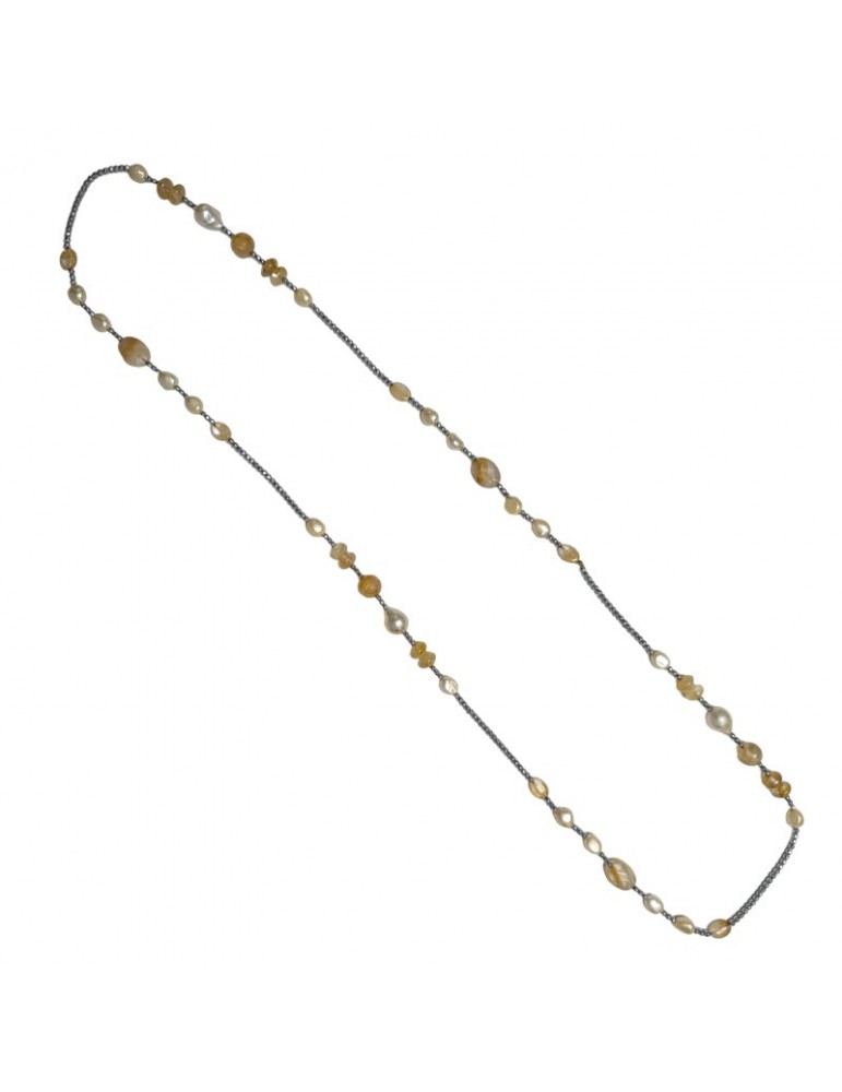 Collana Della Rovere - Lunga - Ematite - Perle Barocche - COLDR7181