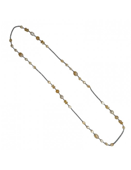 Collana Della Rovere - Lunga - Ematite - Perle Barocche - COLDR7181