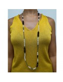 Della Rovere Necklace - Long - Baroque Pearls - Black Onyx - COLDR7258