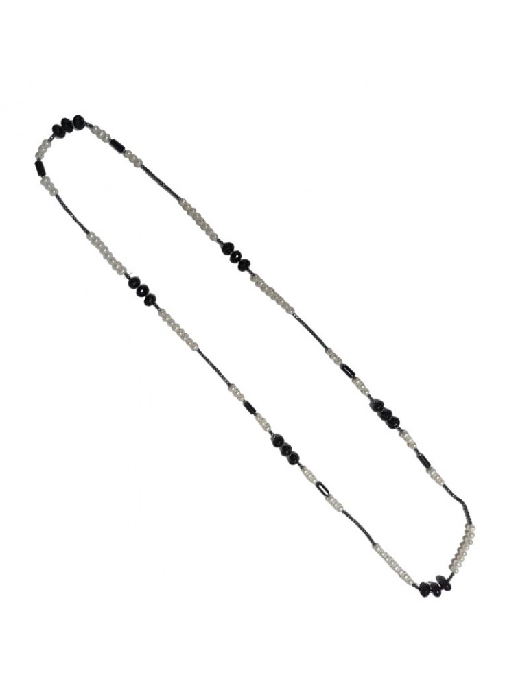 Collana Della Rovere - Lunga - Perle Barocche - Onice Nero - COLDR7258