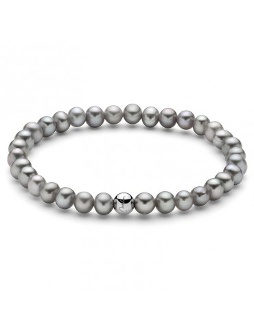 Bracciale Miluna-Perle Oriente Grigie-5,5 - 6 mm-Boule-Argento 925%-PBR3035