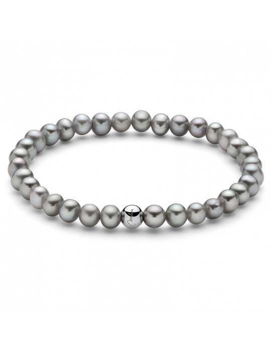 Miluna Bracelet-Oriental Gray Pearls-5.5 - 6 mm-Boule-Silver 925%-PBR3035