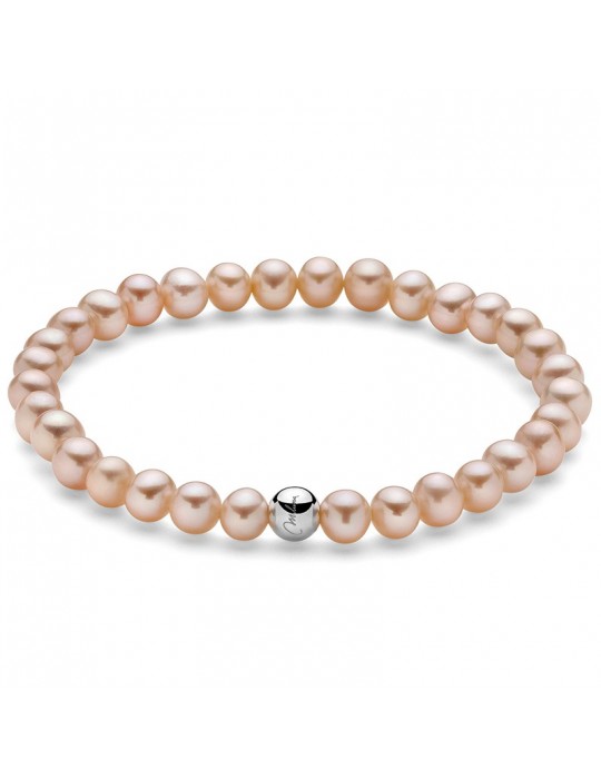 Bracciale Miluna-Perle Oriente Rosa 5,5 - 6 mm-Boule-Argento 925%-PBR3036 Bracciale Miluna-Perle Oriente Rosa 5,5 - 6 mm-Boule-Argento 925%-PBR3036