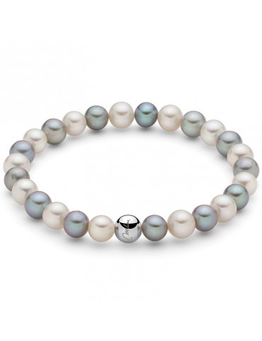 Miluna Bracelet - White and Gray Oriente Pearls - 5.5 - 6 mm-PBR3358