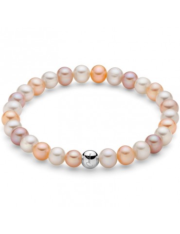Bracciale Miluna - Perle Oriente Pesca e Lavanda - 5,5 - 6 mm -PBR3359