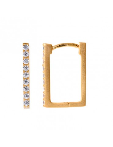 Salvatore Plata earrings-925% gold-plated silver-white cubic zirconia-256A0073