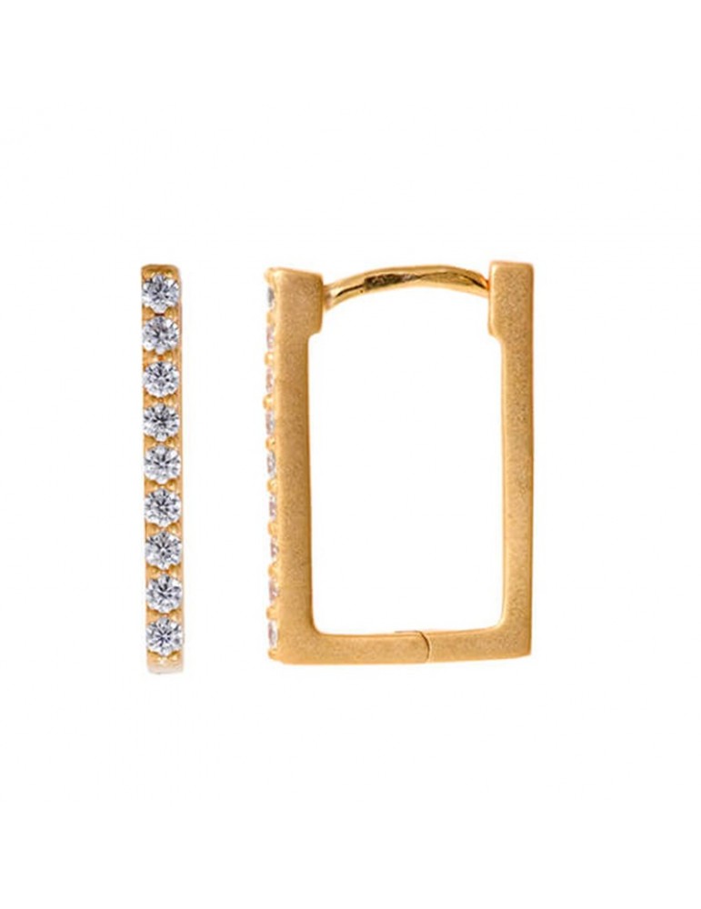 Orecchini Salvatore Plata-Argento 925% Dorato-Cubic Zirconia Bianchi-256A0073