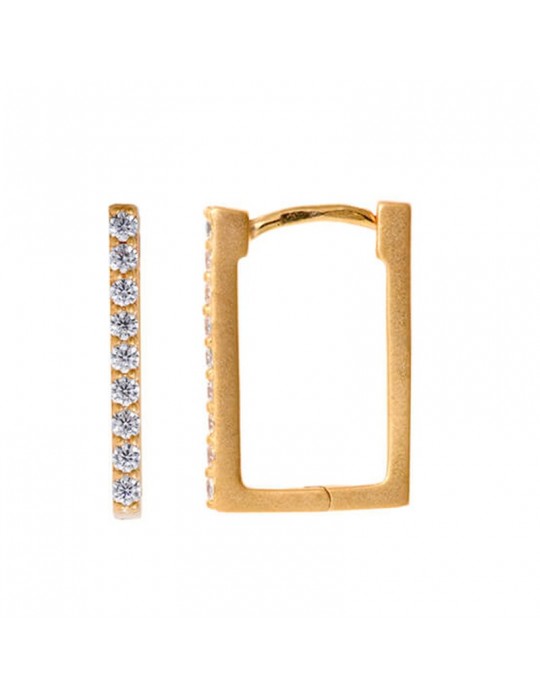 Orecchini Salvatore Plata-Argento 925% Dorato-Cubic Zirconia Bianchi-256A0073
