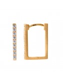 Salvatore Plata earrings-925% gold-plated silver-white cubic zirconia-256A0073