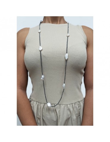 Collana Della Rovere - Lunga - Ematite - Perle Barocche - COLDR6283