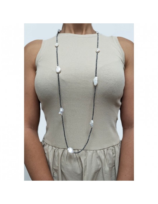 Collana Della Rovere - Lunga - Ematite - Perle Barocche - COLDR6283