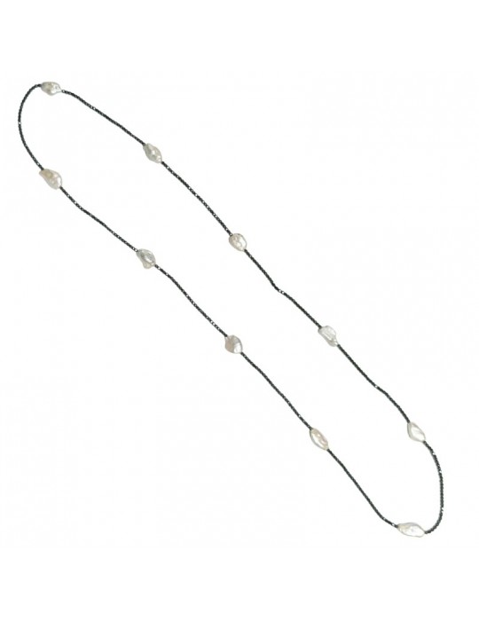 Collana Della Rovere - Lunga - Ematite - Perle Barocche - COLDR6283