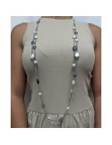 Collana Della Rovere - Lunga - Quarzo Grigio -Perle Barocche-COLDR8371