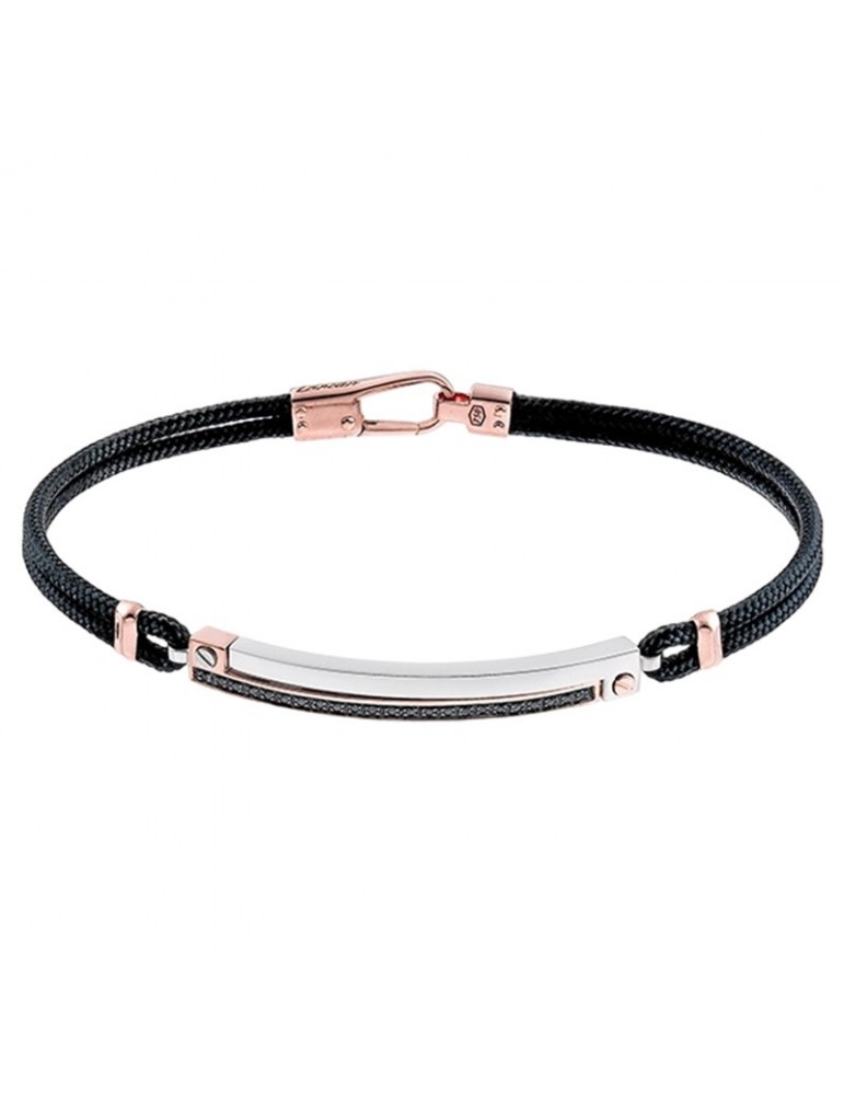 Bracciale Zancan - Oro Rosa 18 Carati - Diamanti Neri 0,115 Ct-EB454BR