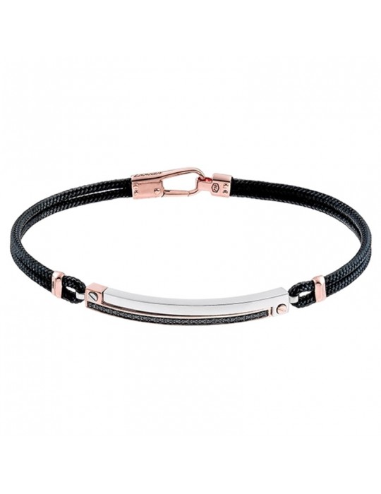 Zancan Bracelet - 18K Rose Gold - Black Diamonds 0.115 Ct-EB454BR