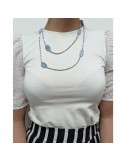 Della Rovere Necklace - Double Wearing - Hematite-Aquamarine-COLDR8112A