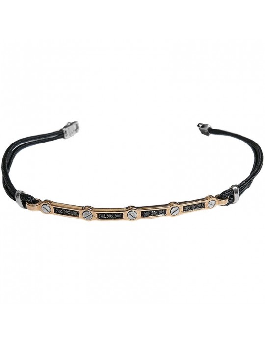 Bracciale Zancan -In Oro Rosa 18 Carati-Diamanti Neri 0,060 ct-EB449RB