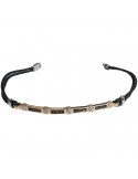 Zancan Bracelet - In 18K Rose Gold with 18K White Gold Screws and 0.060 ct Black Diamonds - 0