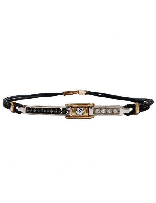 Zancan Bracelet - Black Diamonds - White Diamonds - EB487RB