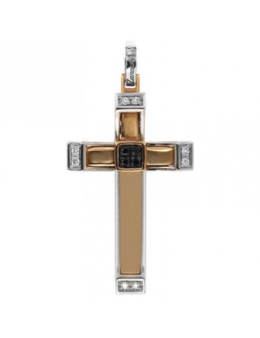 Zancan Cross - White Diamonds - Black Diamonds - EPE083BR