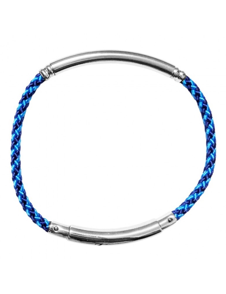 Zancan Bracelet - Cord - Blue and Black Kevlar - 925% Silver-EXB91401