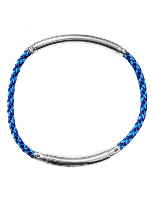 Zancan Bracelet - Cord - Blue and Black Kevlar - 925% Silver-EXB91401