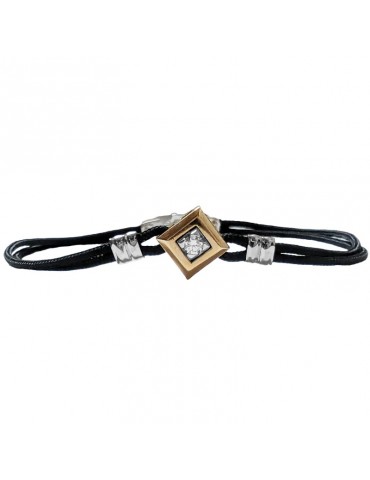 Bracciale Zancan - Rombo -Oro Rosa 18 Carati-Diamante Bianco-EB507RB12