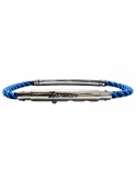Zancan Bracelet - Cord - Blue and Black Kevlar - 925% Silver-EXB91401