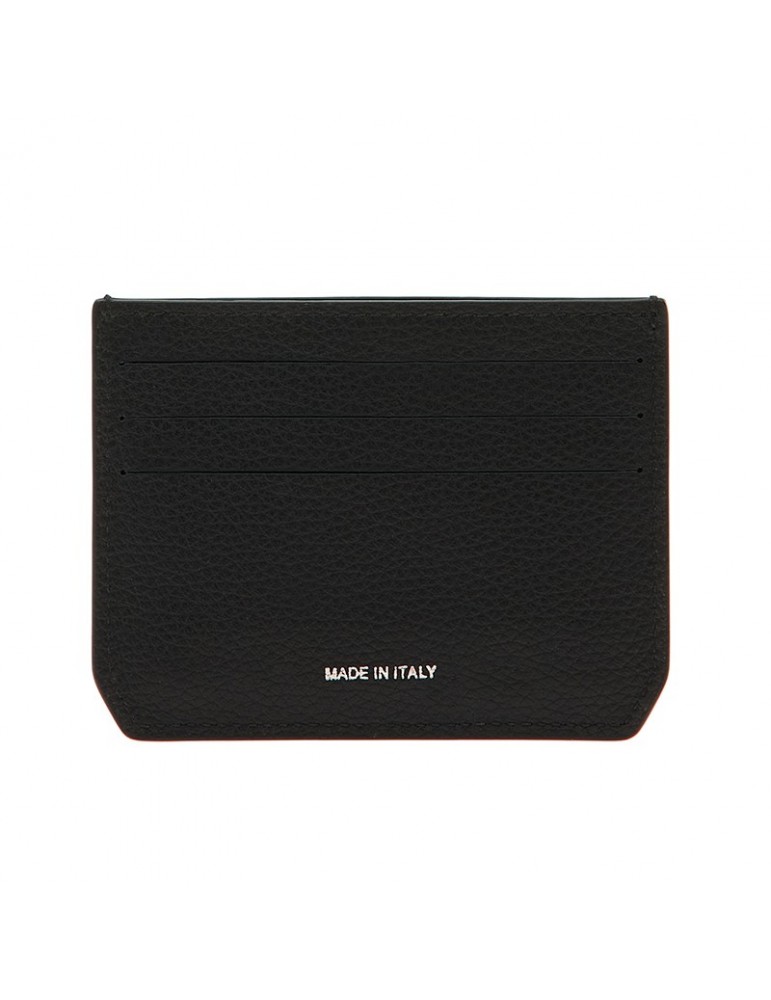 Pineider Credit Card Holder-Bottalata Black Calfskin-PTS706056