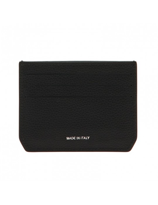 Pineider Credit Card Holder-Bottalata Black Calfskin-PTS706056