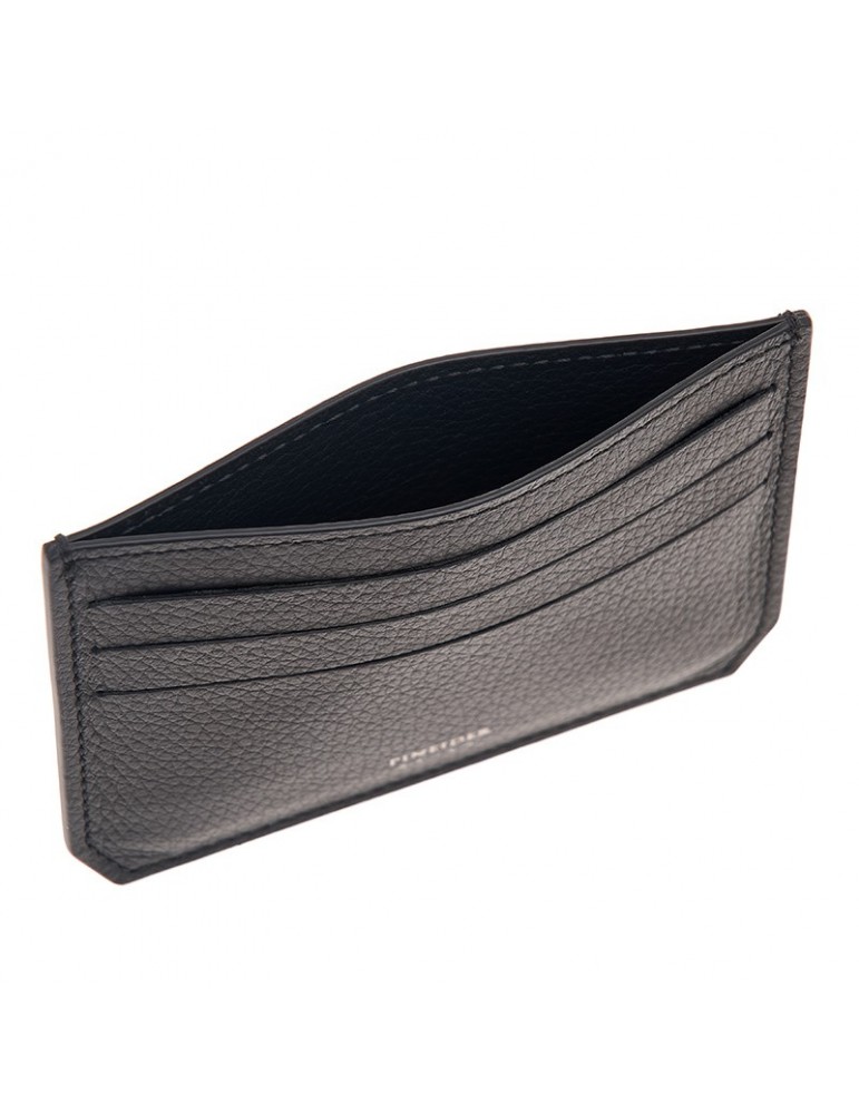 Pineider Credit Card Holder-Bottalata Black Calfskin-PTS706056