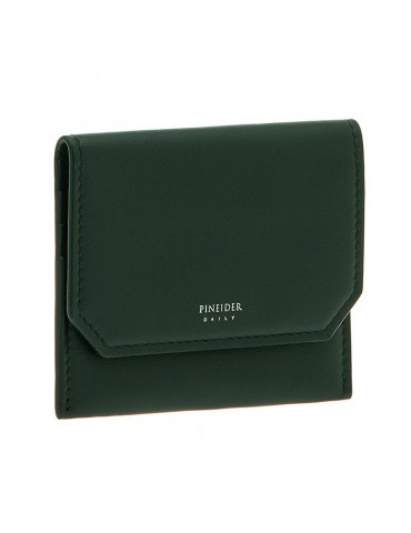 Pineider Credit Card Holder - Green Smooth Leather - Flap-PSS707327 2