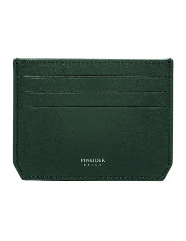 Porta Carte di Credito Pineider-Pelle di Vitello Verde Liscia-PSS706327