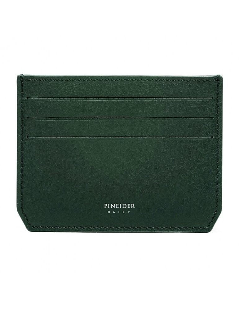 Porta Carte di Credito Pineider-Pelle di Vitello Verde Liscia-PSS706327