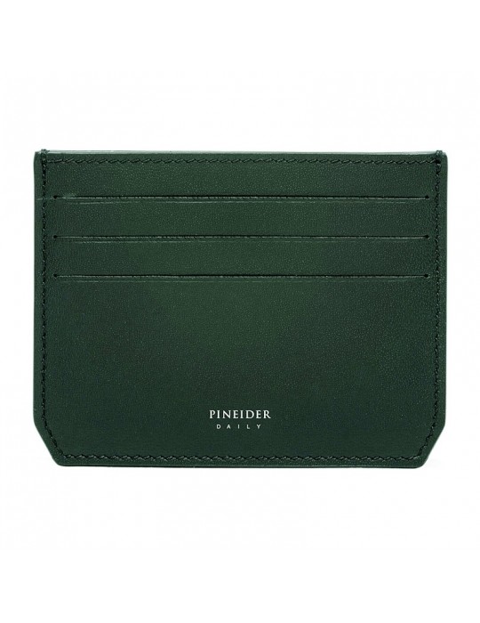 Porta Carte di Credito Pineider-Pelle di Vitello Verde Liscia-PSS706327