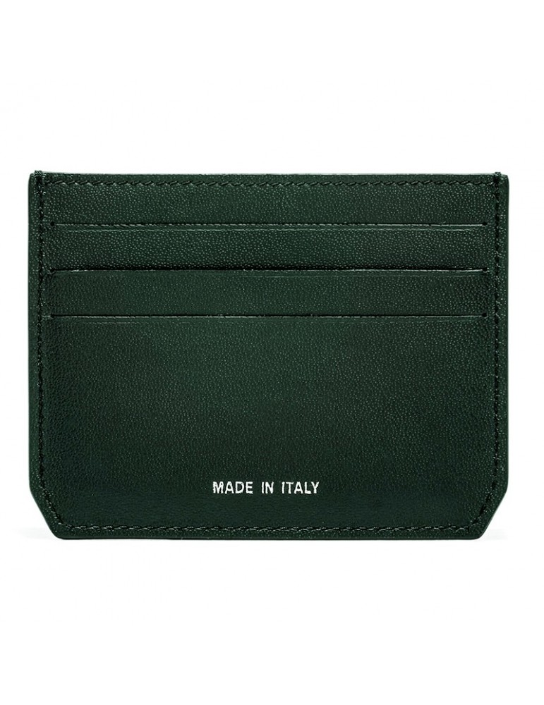 Pineider Credit Card Holder-Smooth Green Calfskin-PSS706327