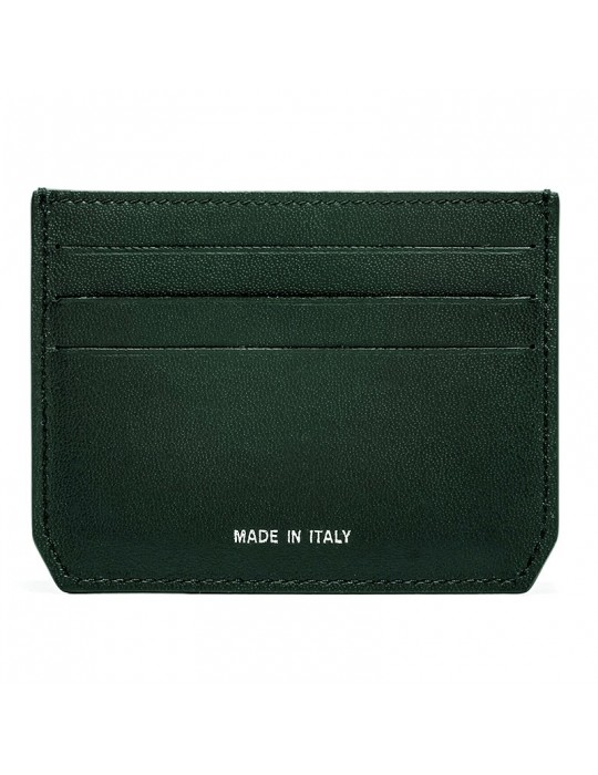Porta Carte di Credito Pineider-Pelle di Vitello Verde Liscia-PSS706327